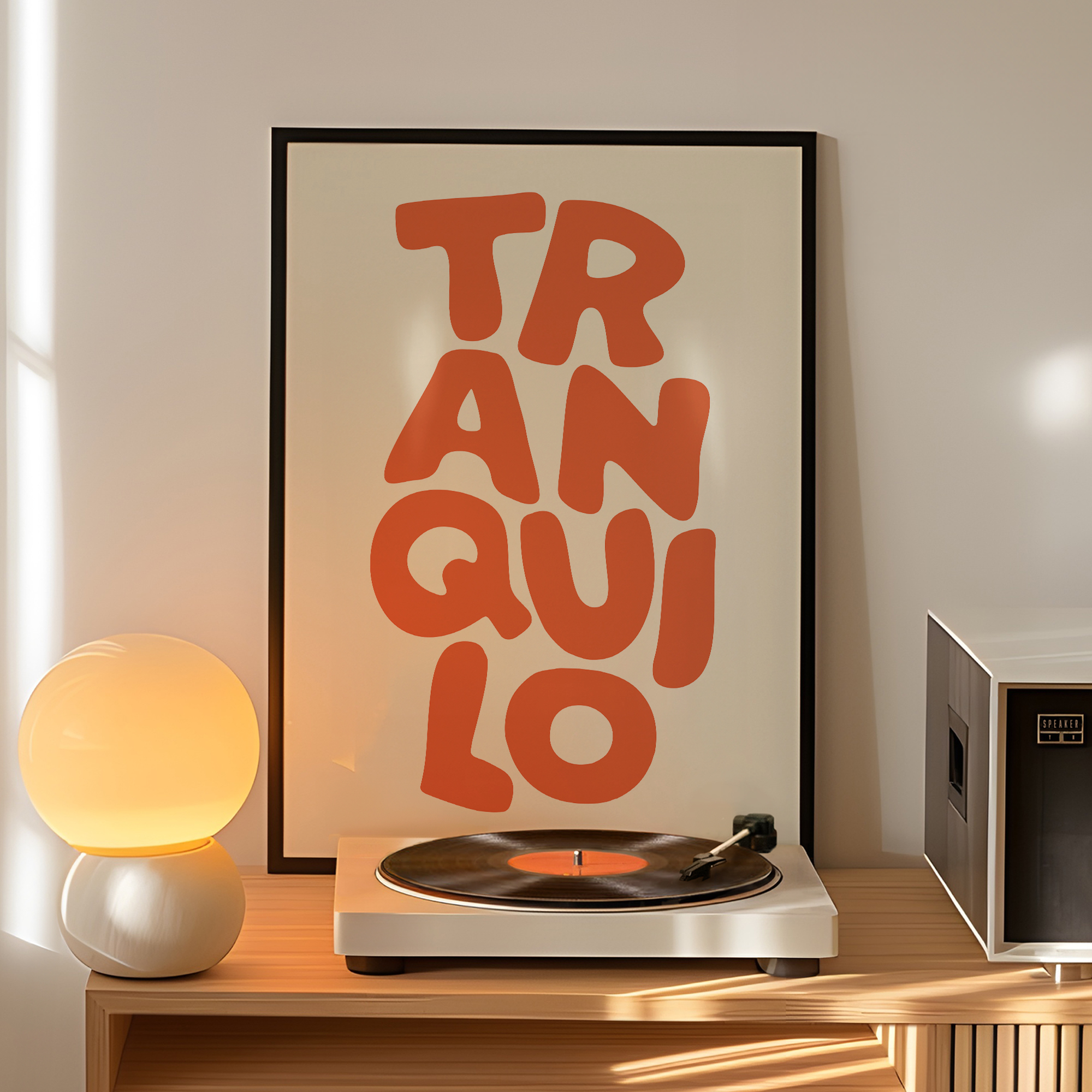 Custom Map Poster - Boho Tranquilo Orange Cream Retro Typography