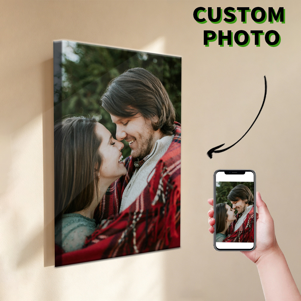 1 Pc Customized Photos on Canv - Engraved Wood Frame 评论和价格