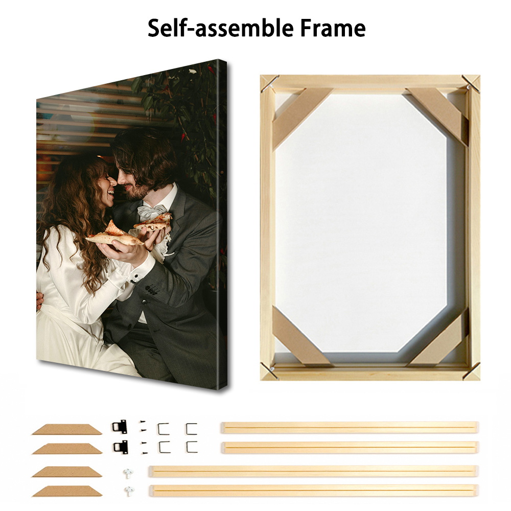 1 Pc Customized Photos on Canv - Engraved Wood Frame 评论和价格