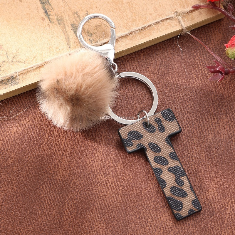 Fashion Leopard English Alphab - Monogram Keychain Leather 评论和价格