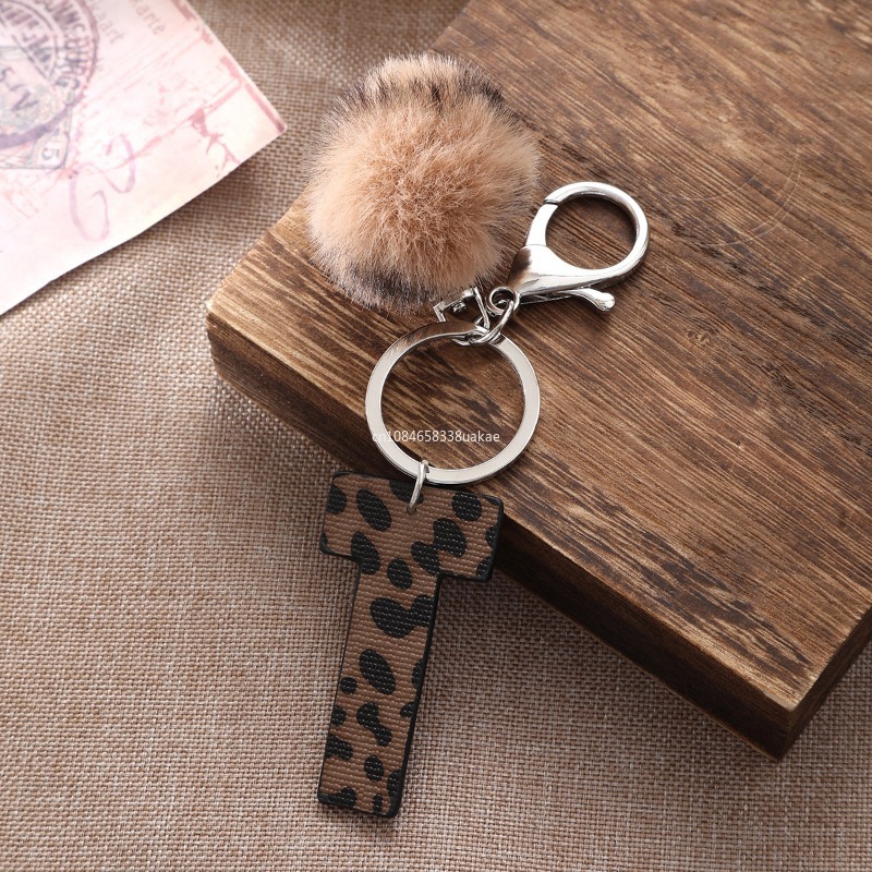 Fashion Leopard English Alphab - Monogram Keychain Leather 评论和价格