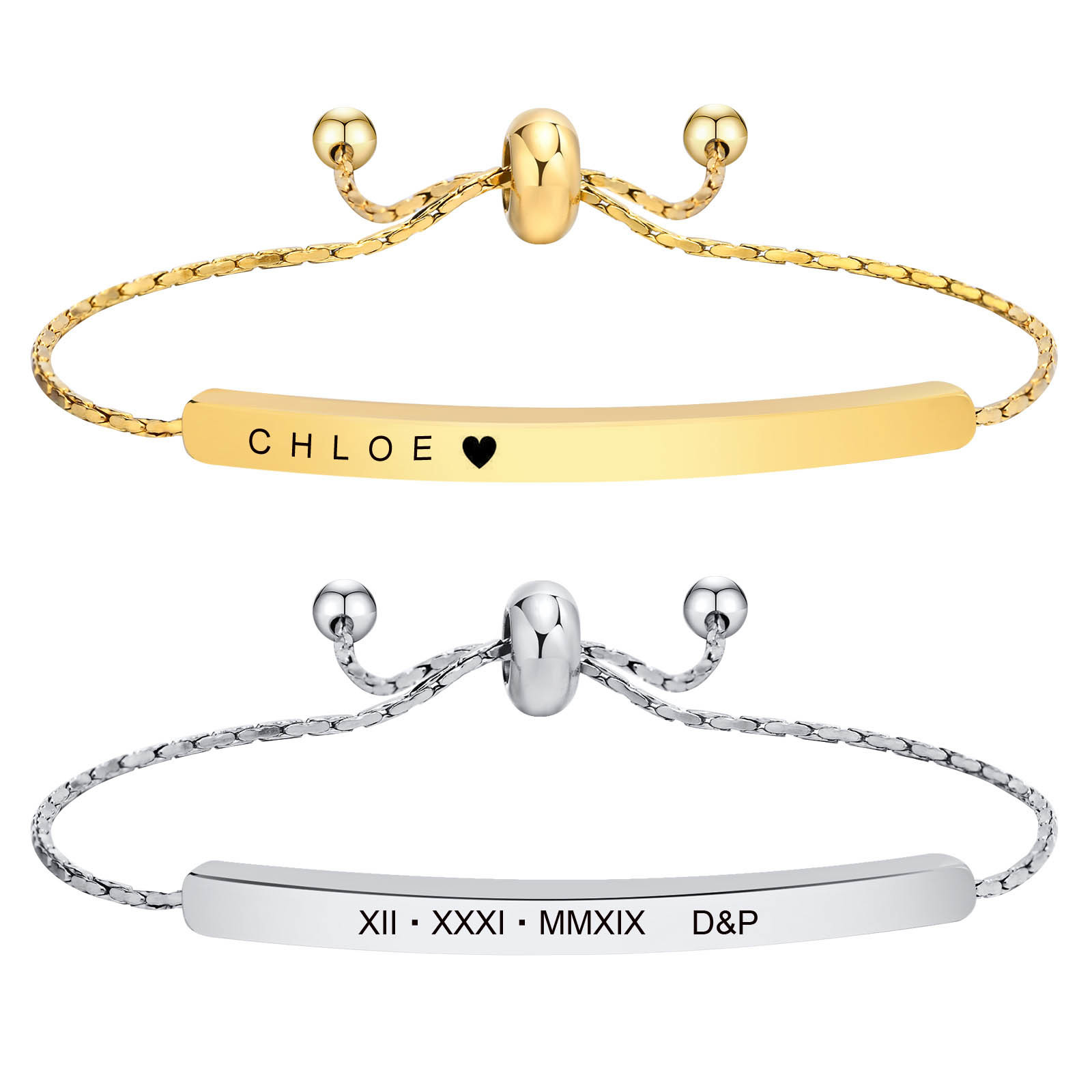 Personalized Engraved Bar Brac - Coordinates Bracelet 评论和价格