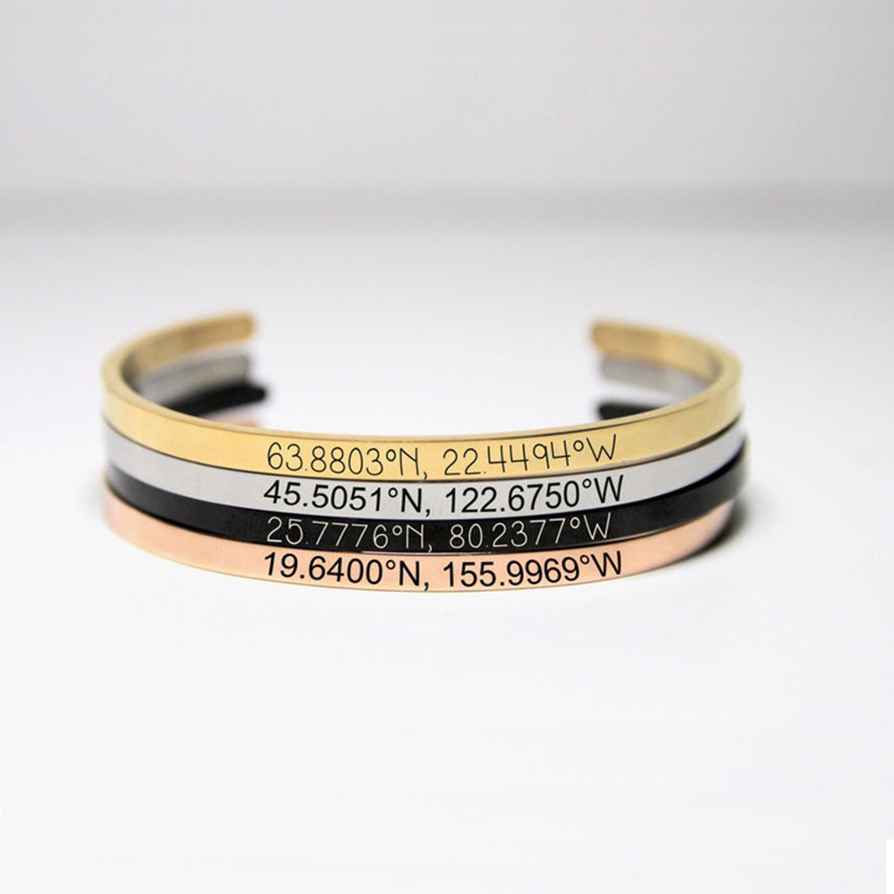 Customized Personalized 4mm Wi - Coordinates Bracelet 评论和价格