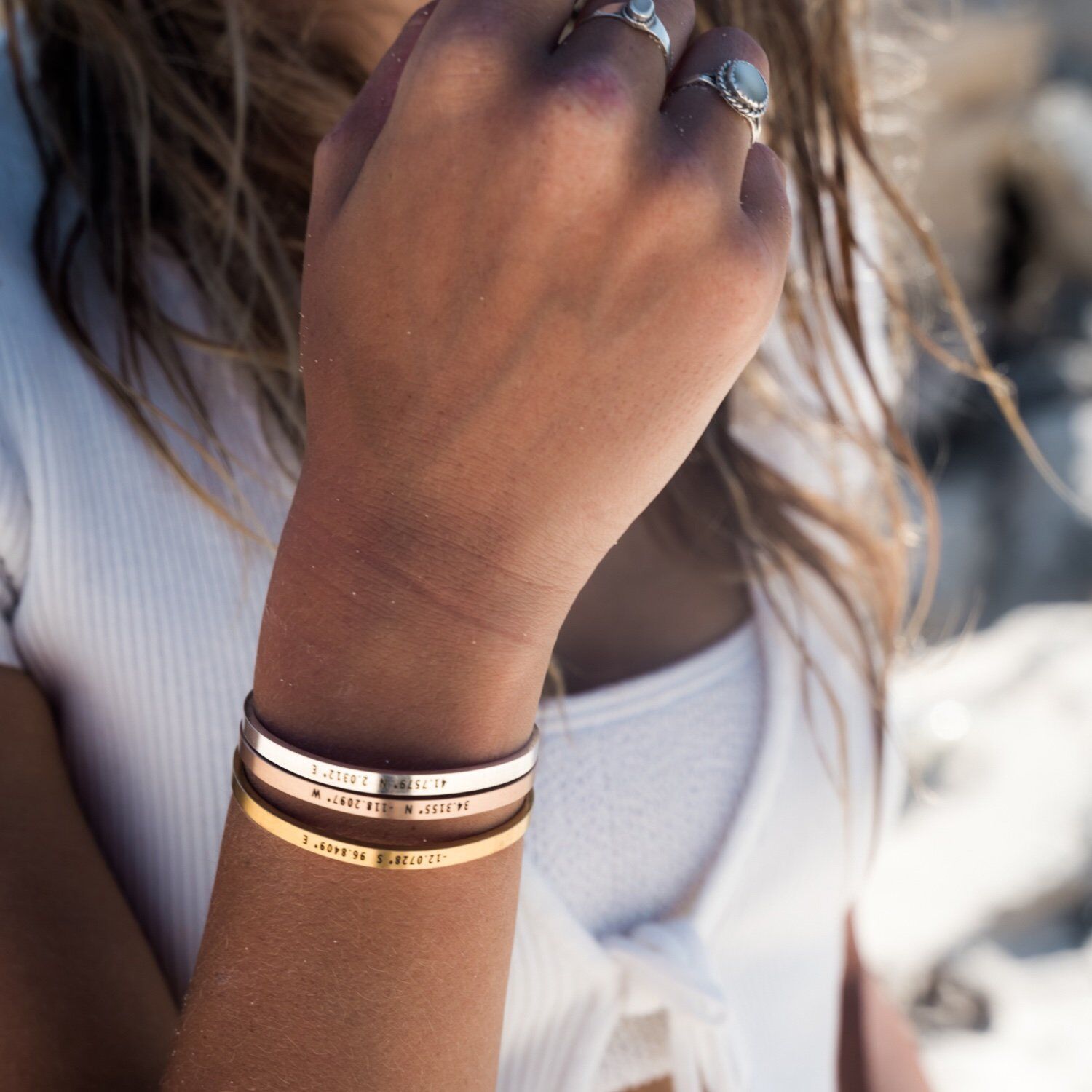 Customized Personalized 4mm Wi - Coordinates Bracelet 评论和价格