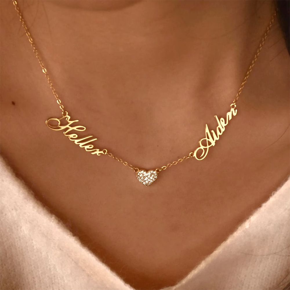 Custom Two Name Necklace For W - Name Necklace Custom 评论和价格