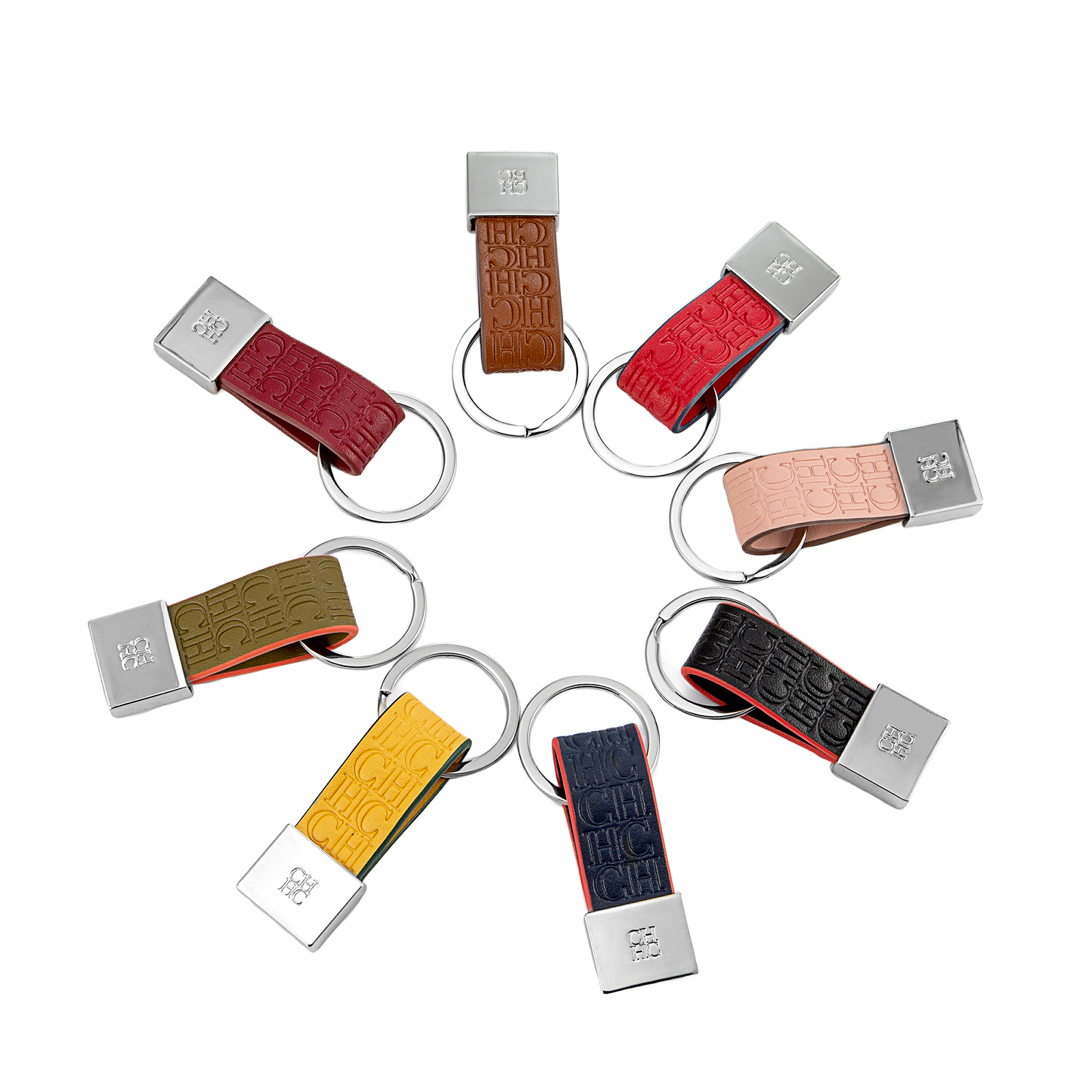 CH Embossed Monogram Leather K - Monogram Keychain Leather 评论和价格