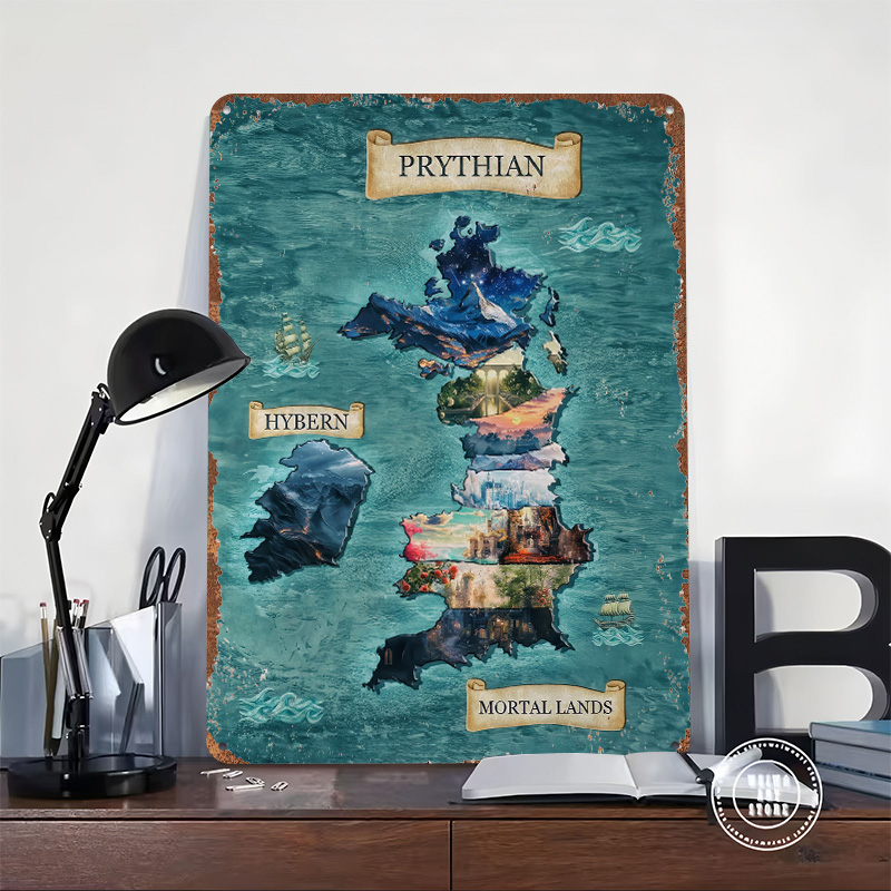 Fantasy Map of Prythian and Hy - Custom Map Poster 评论和价格