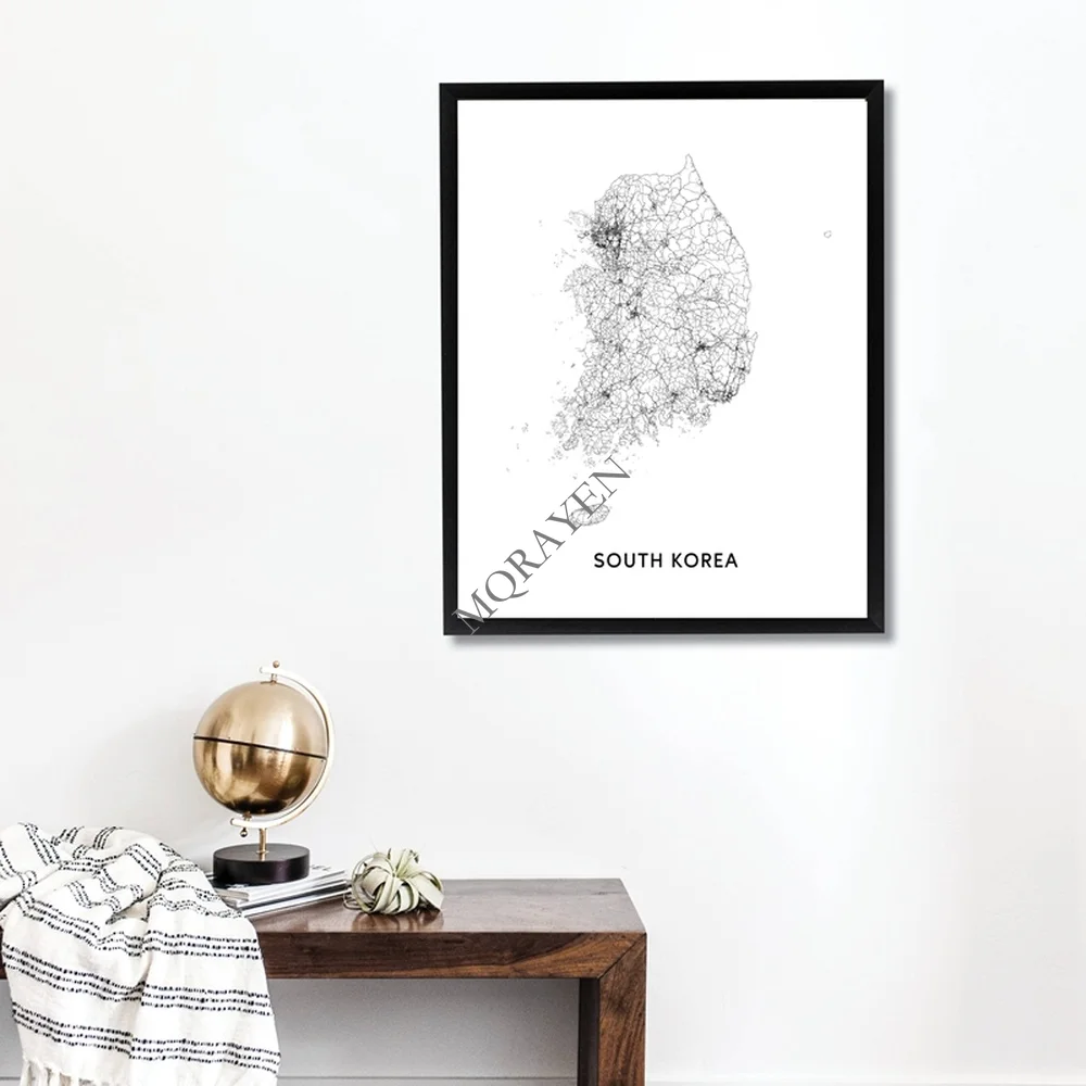 South Korea Map Black and Whit - Custom Star Map 评论和价格