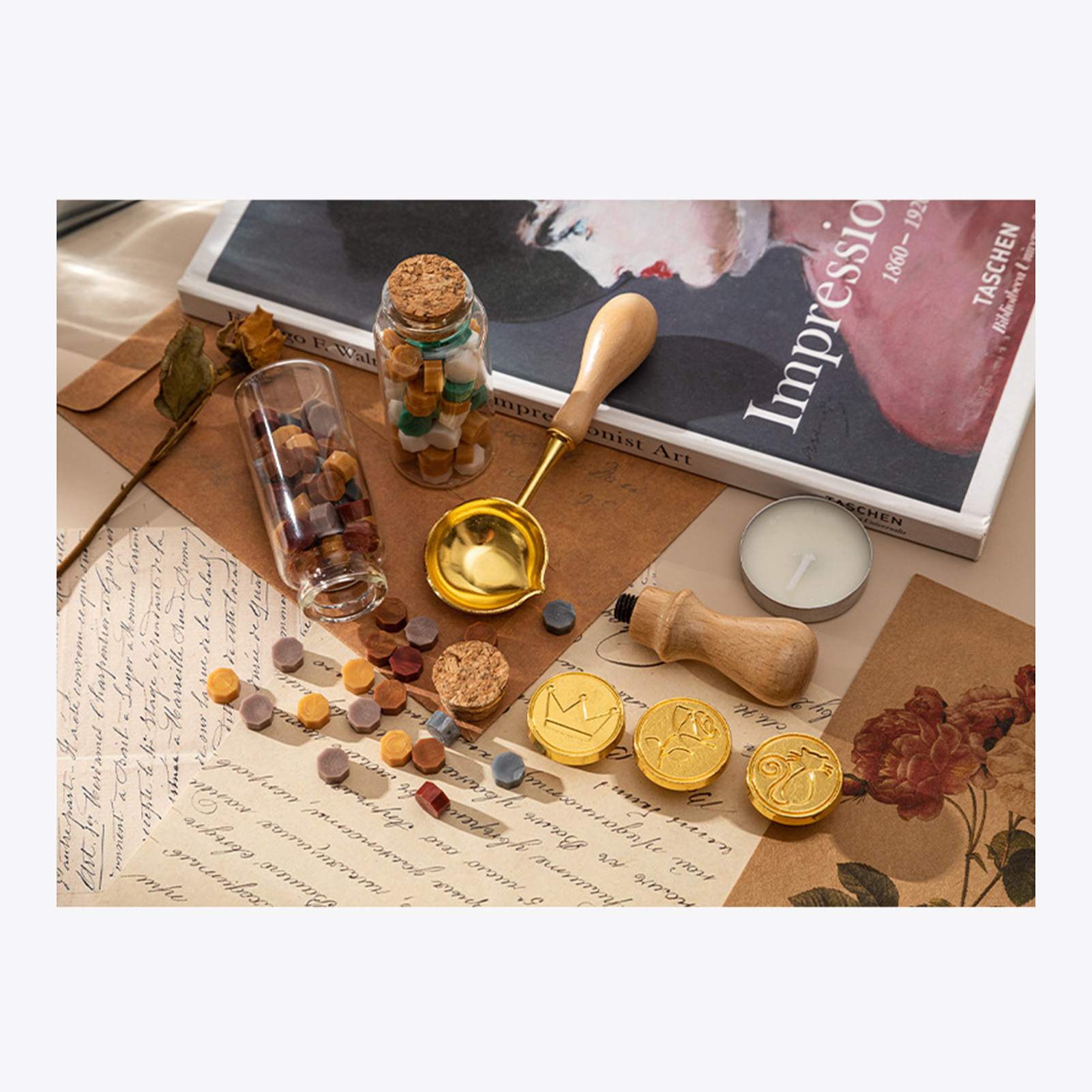 【HOT】Wax Seal Stamp Kit with 3 - Wax Seal Letter Kit 评论和价格