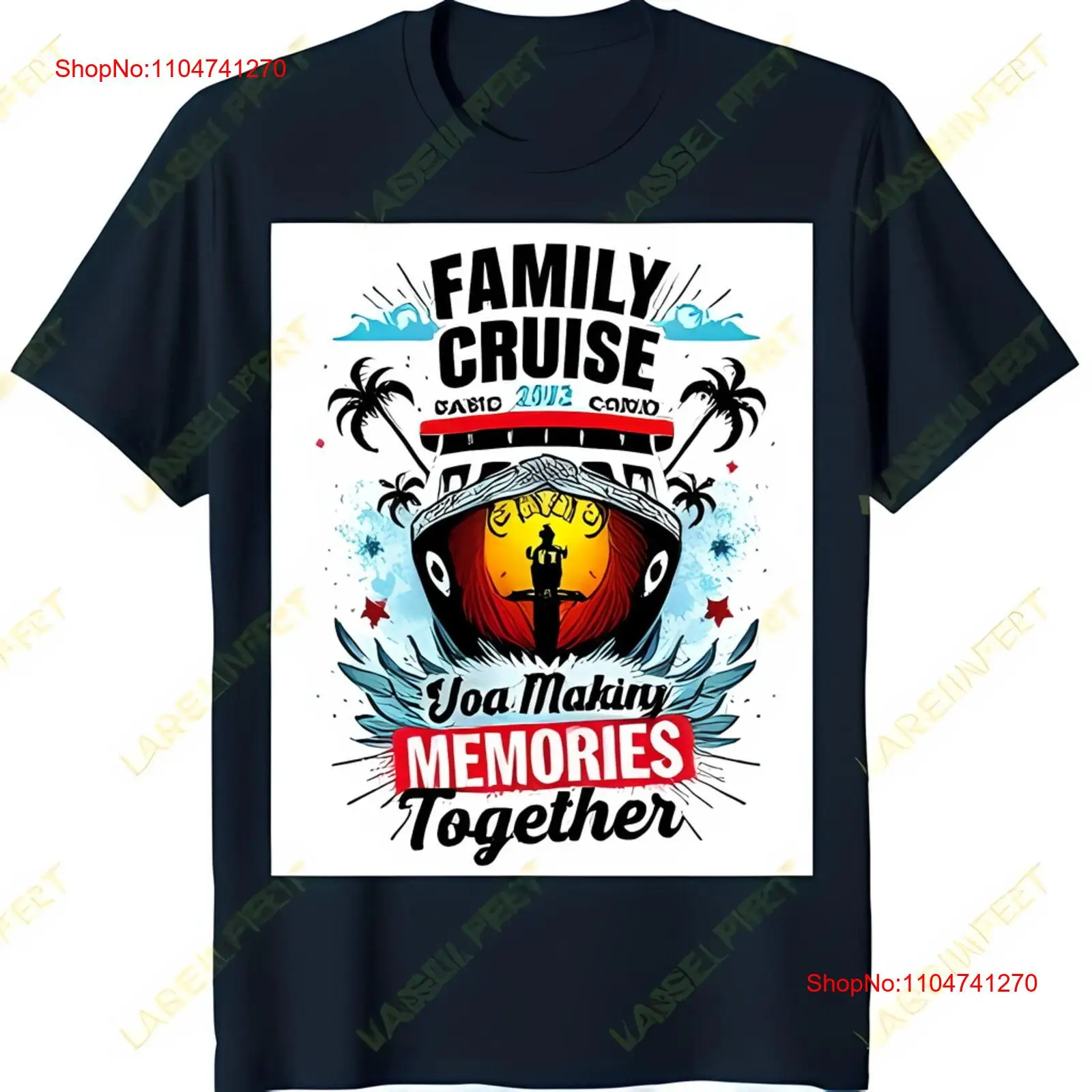 Dark Blue Family Cruise T Shir - Family Tree Print 评论和价格