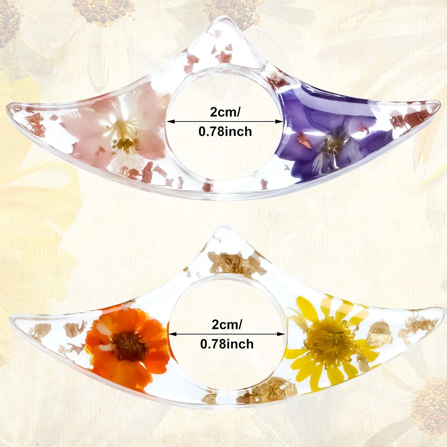 2 Pcs Dried Flower Resin Book  - Dried Flower Bookmark 评论和价格