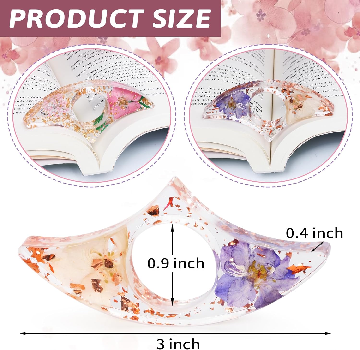 2PCS Thumb Book Page Holder, H - Dried Flower Bookmark 评论和价格