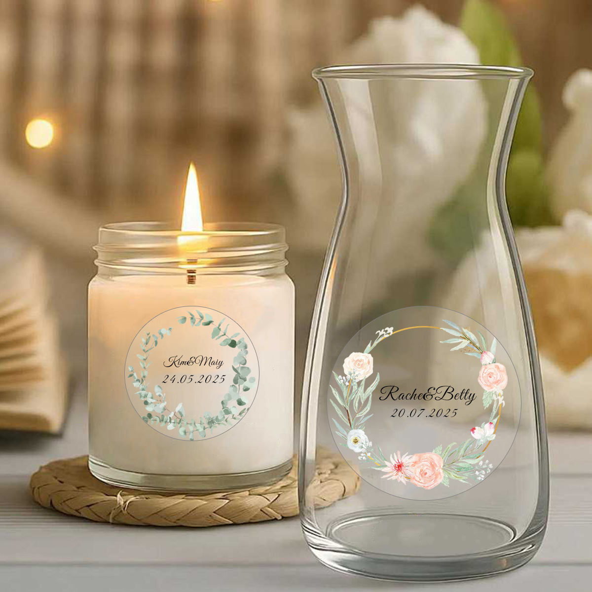 54-540Pcs Clear Personalized W - Personalised Candle Label 评论和价格