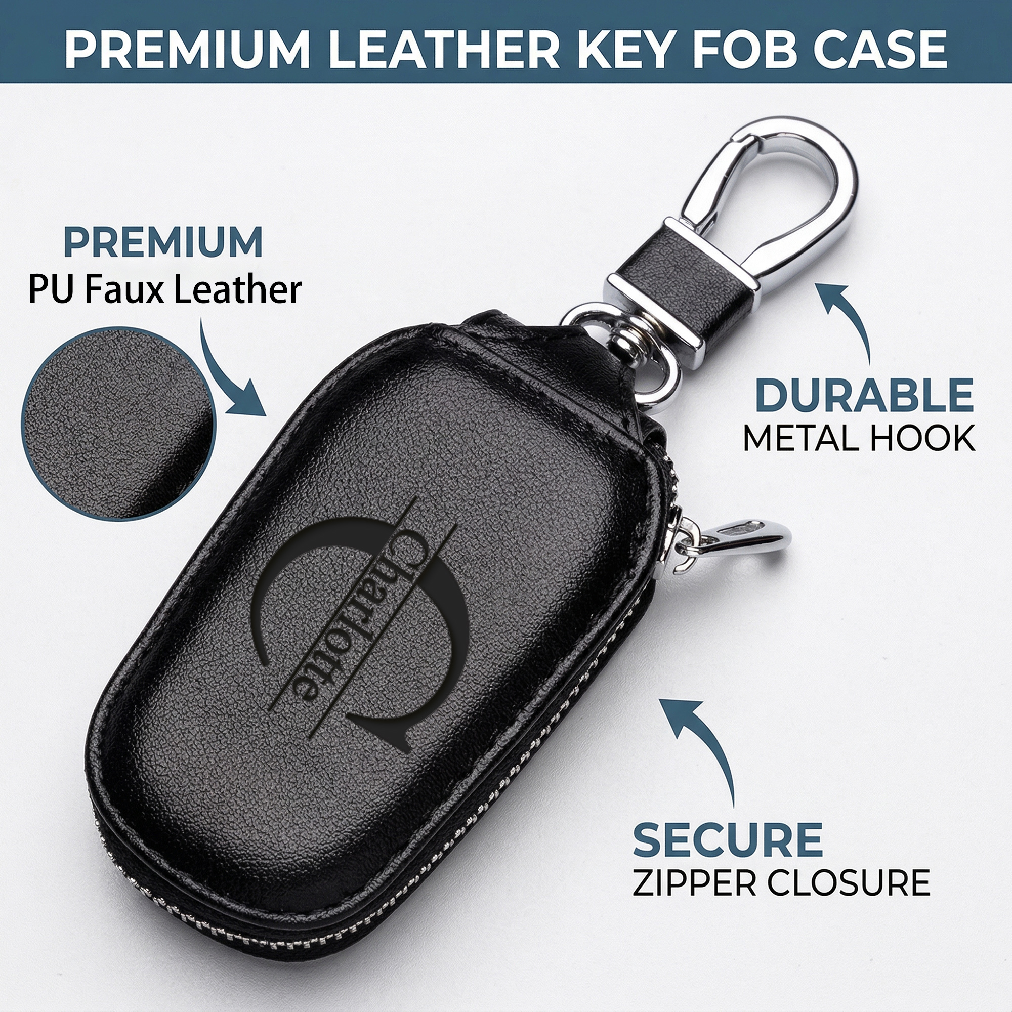 Personalized Custom Zipper Key - Monogram Keychain Leather 评论和价格
