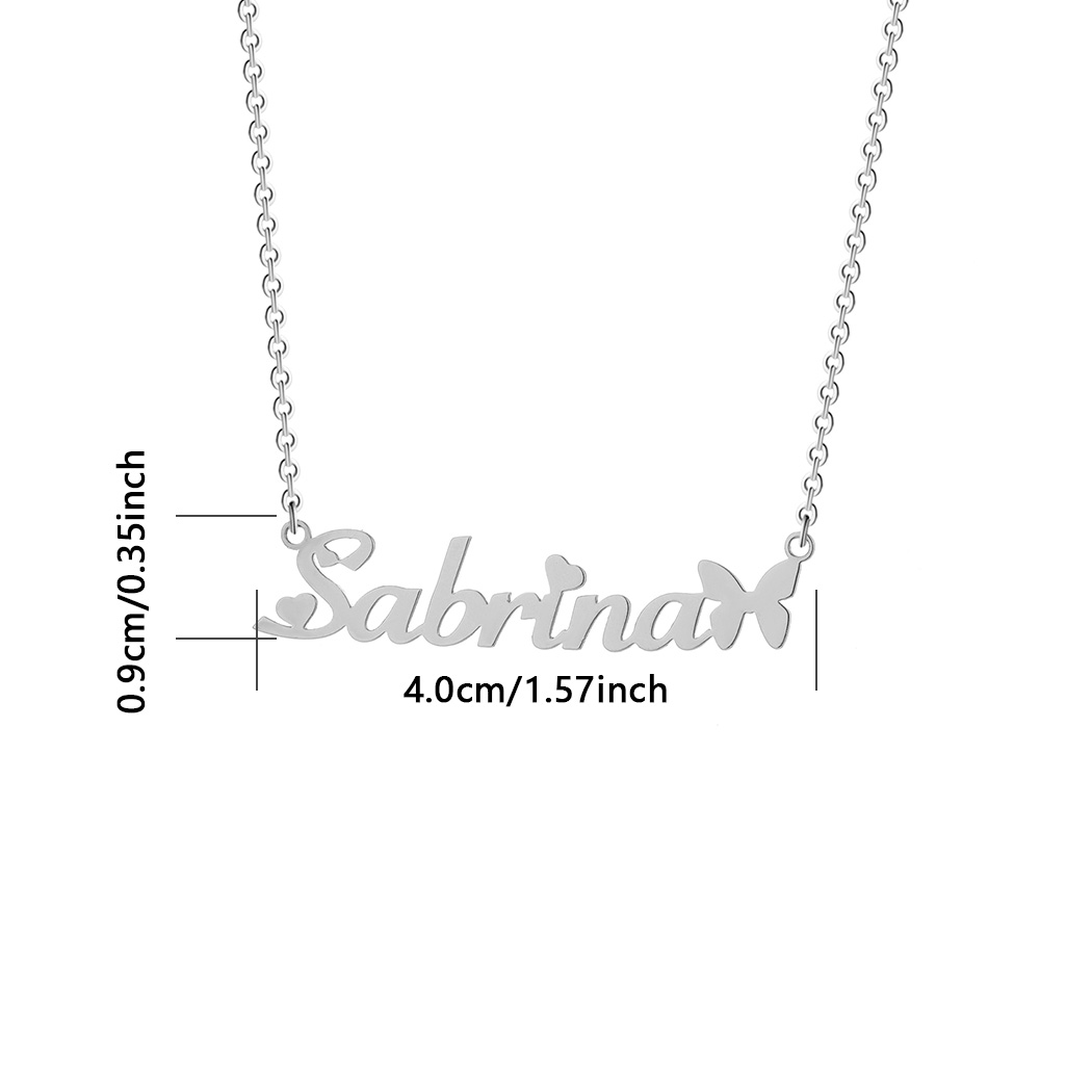 1pc Personalized Butterfly Nam - Name Necklace Custom 评论和价格
