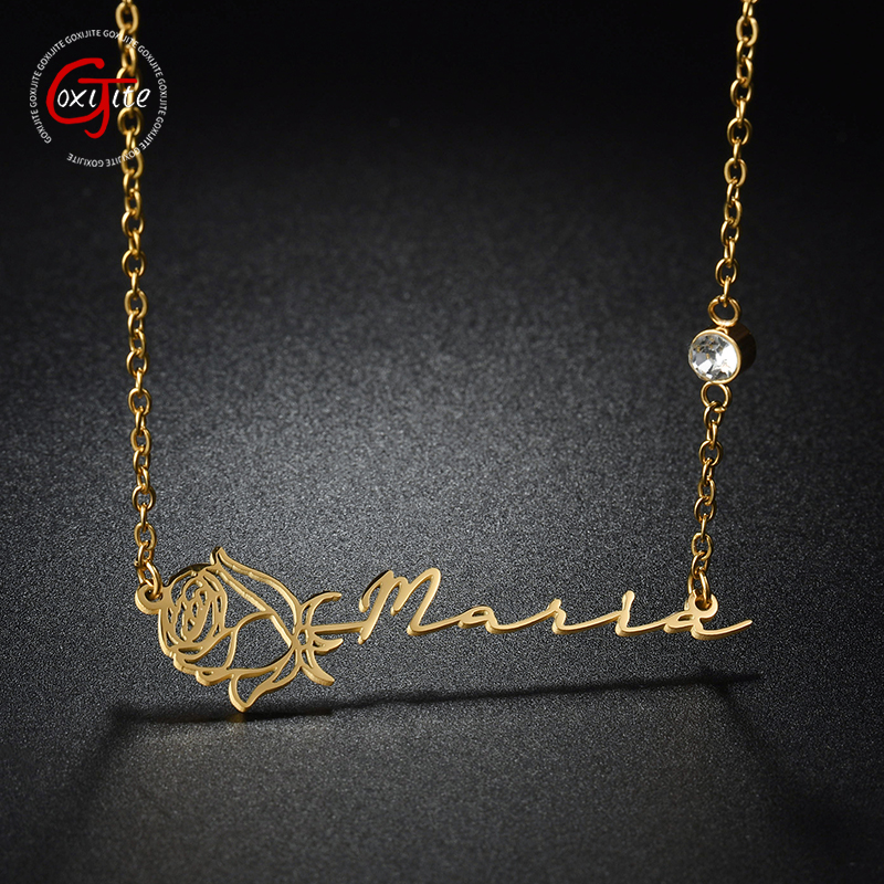 Goxijite Customized Rose Neckl - Birth Flower Necklace 评论和价格
