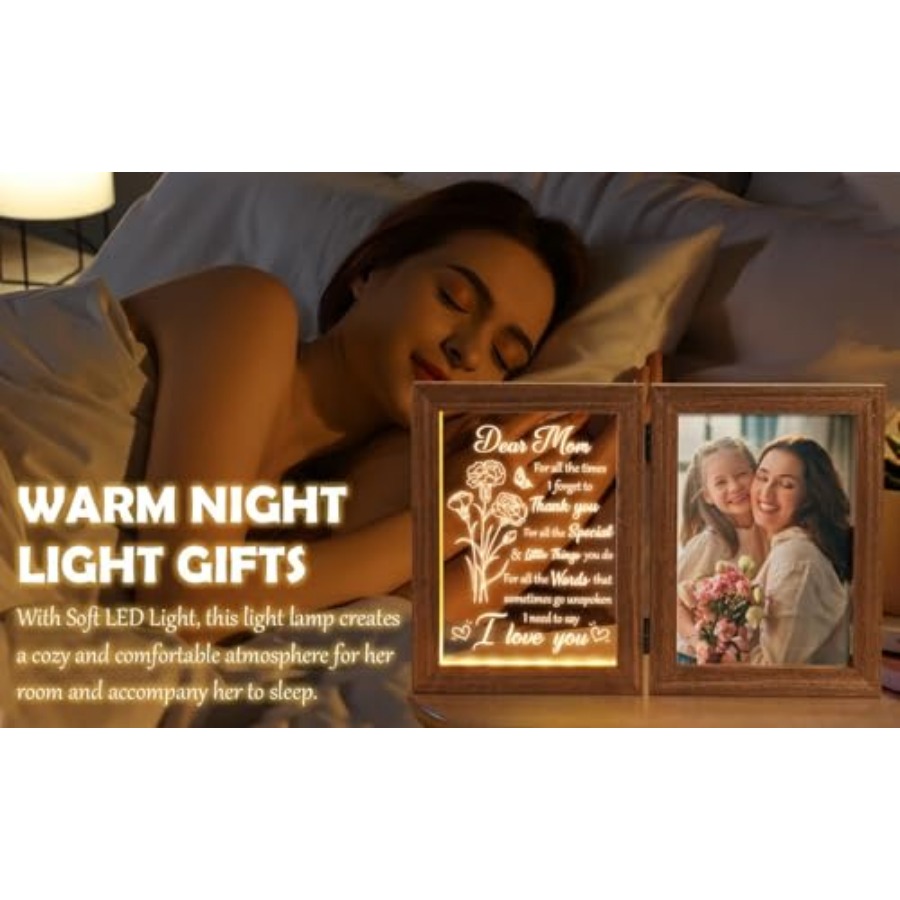 Mom Gifts from Daughters Son C - Engraved Wood Frame 评论和价格