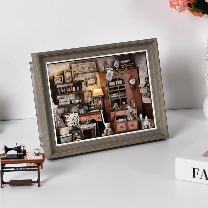 DIY Book Nook Kit 3D Miniature - Engraved Wood Frame 评论和价格