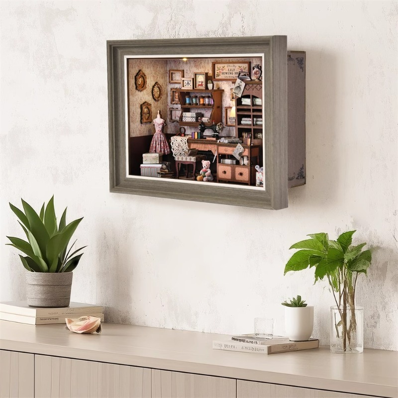 DIY Book Nook Kit 3D Miniature - Engraved Wood Frame 评论和价格