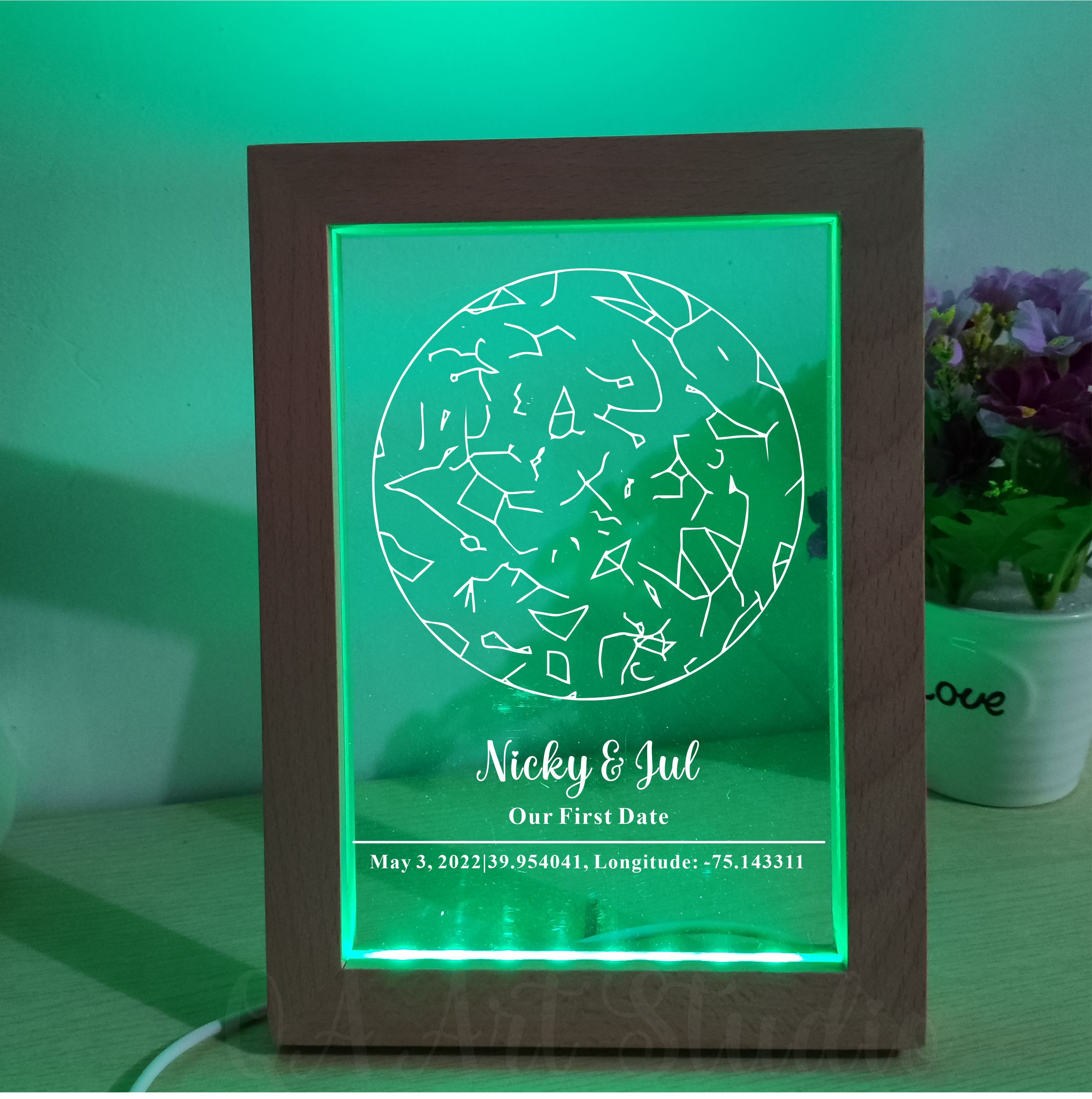 Personalized Wooden Acrylic Ni - Custom Star Map 评论和价格