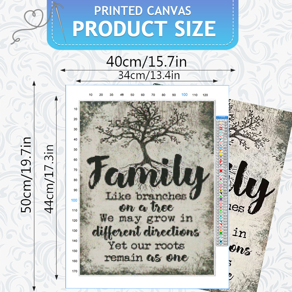 HUACAN  11CT Cross Stitch Comp - Family Tree Print 评论和价格