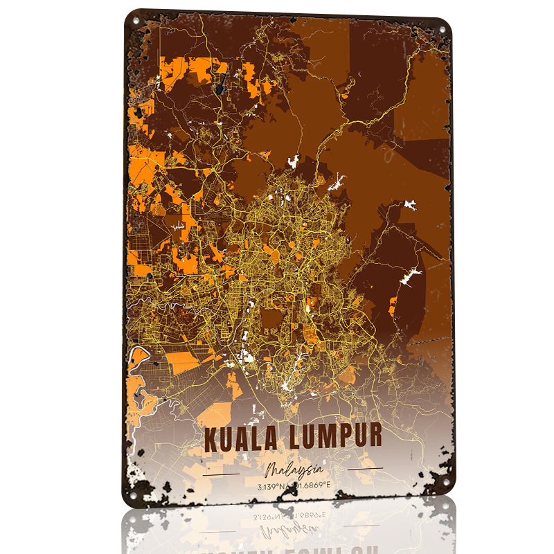 Kuala Lumpur Map Art Printed P - Custom Map Poster 评论和价格