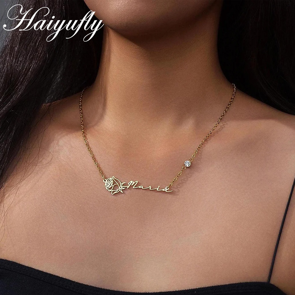 Haiyufly Personalized Custom N - Birth Flower Necklace 评论和价格