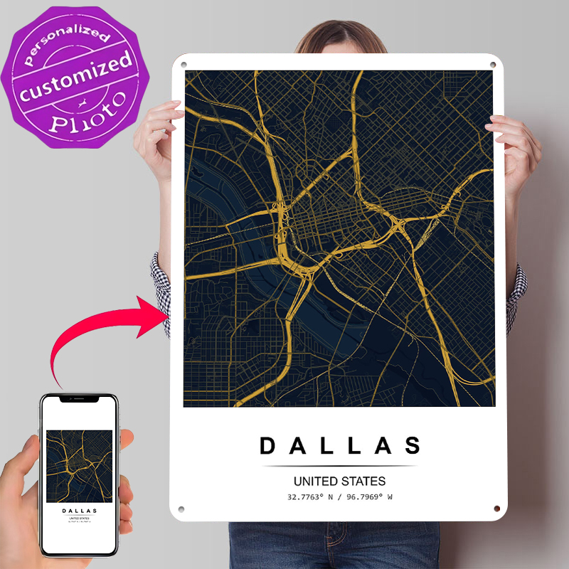 Dallas City Map Art Printed Po - Custom Map Poster 评论和价格