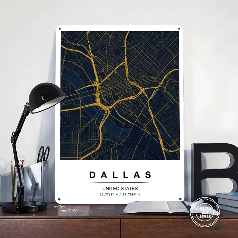 Dallas City Map Art Printed Po - Custom Map Poster 评论和价格