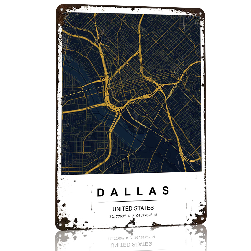 Dallas City Map Art Printed Po - Custom Map Poster 评论和价格