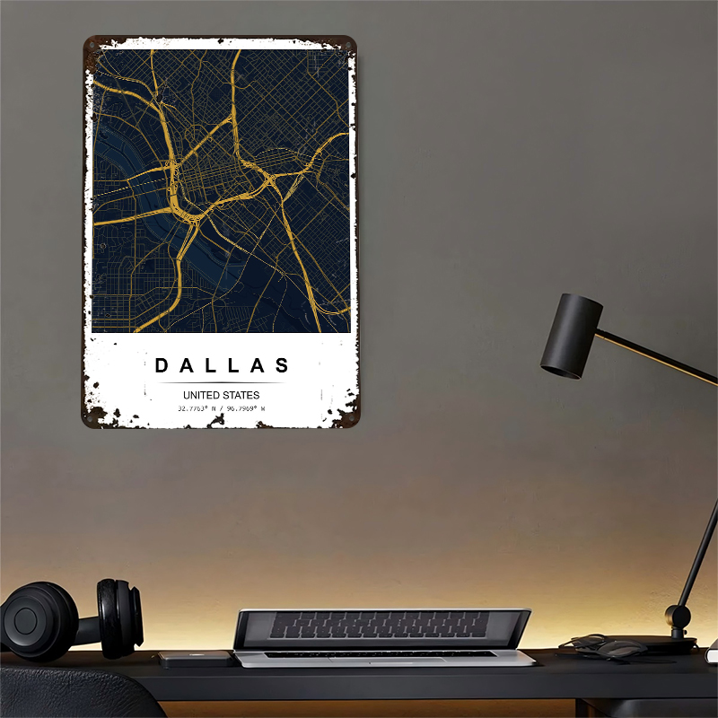 Dallas City Map Art Printed Po - Custom Map Poster 评论和价格