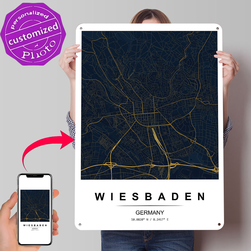 Wiesbaden City Map Printed Pos - Custom Map Poster 评论和价格