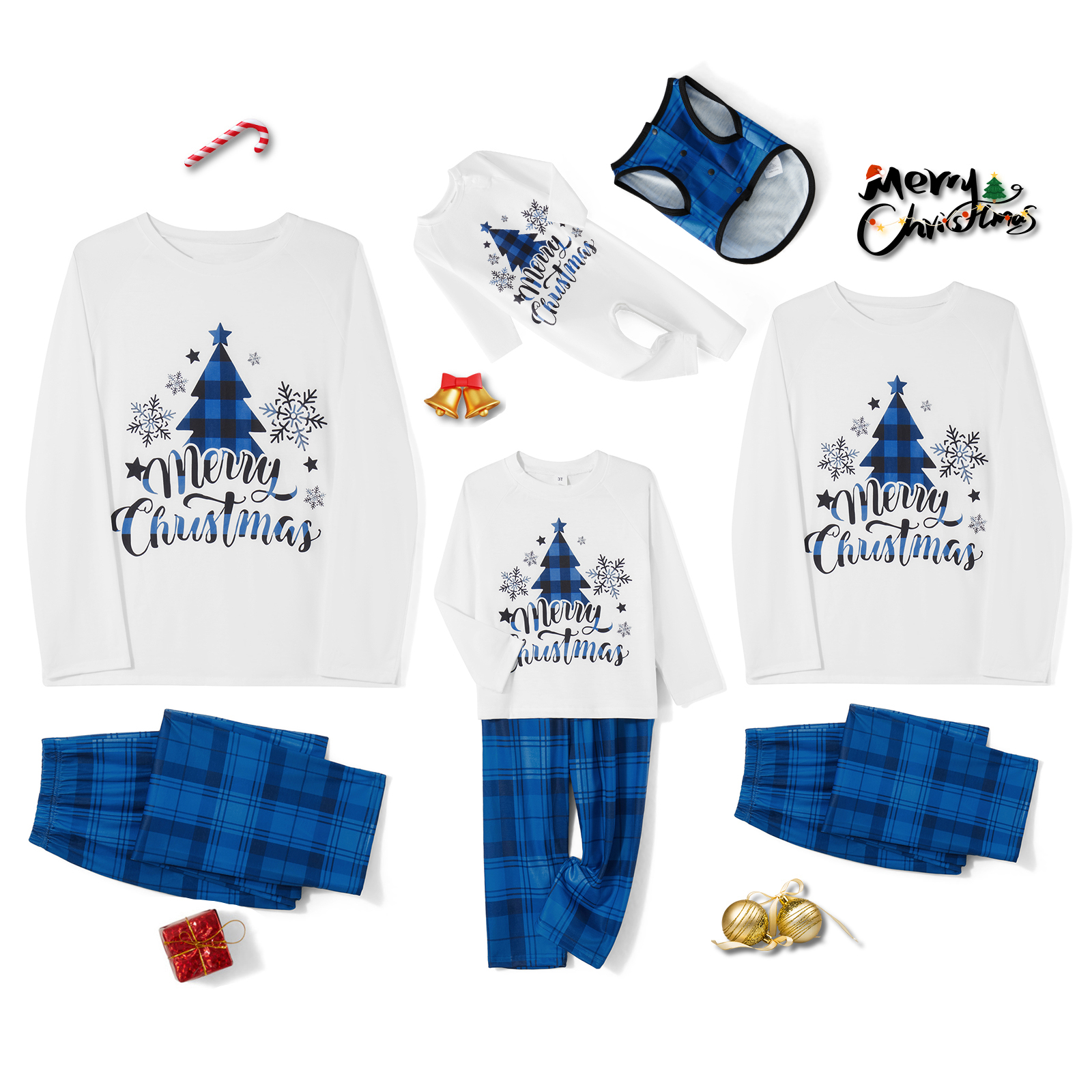 Family Matching Christmas Paja - Family Tree Print 评论和价格
