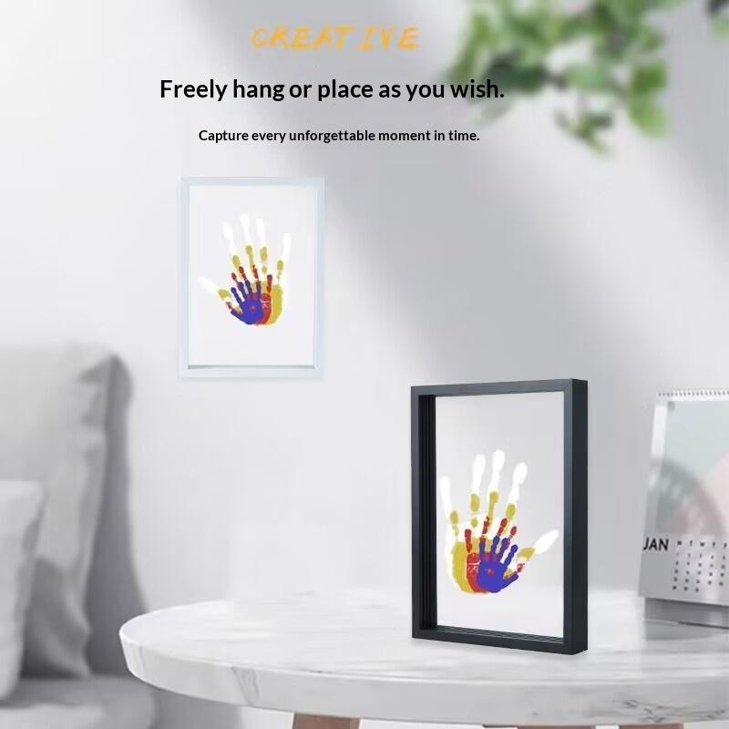 1 Set Family Handprint Photo F - Engraved Wood Frame 评论和价格