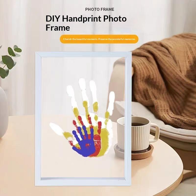 1 Set Family Handprint Photo F - Engraved Wood Frame 评论和价格