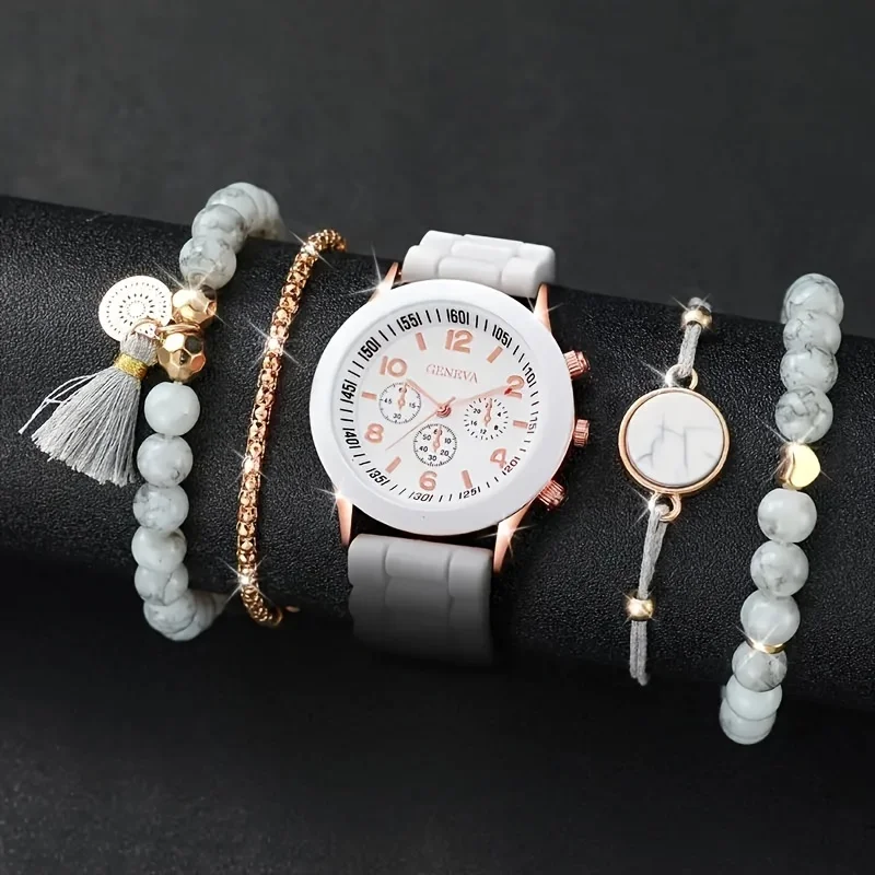 5pcs/Set Chic Women's Quartz W - Coordinates Bracelet 评论和价格