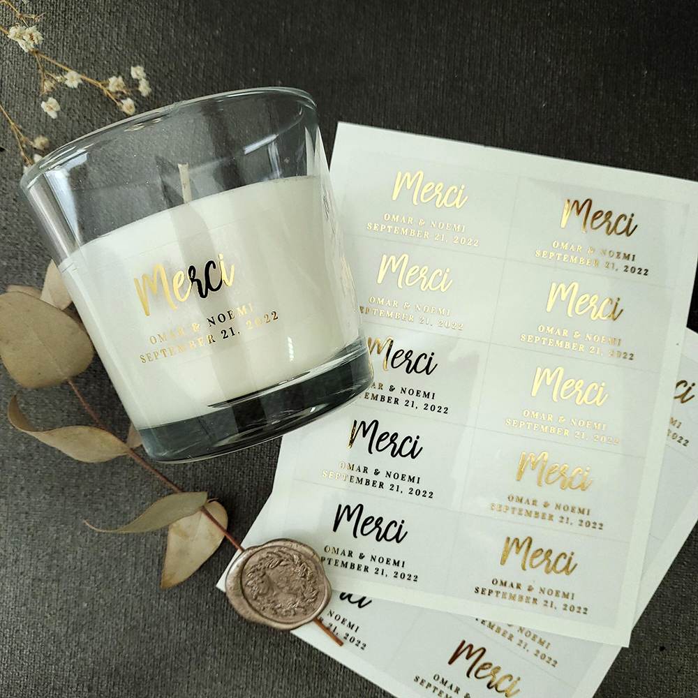 100pcs Custom Transparent Labe - Personalised Candle Label 评论和价格