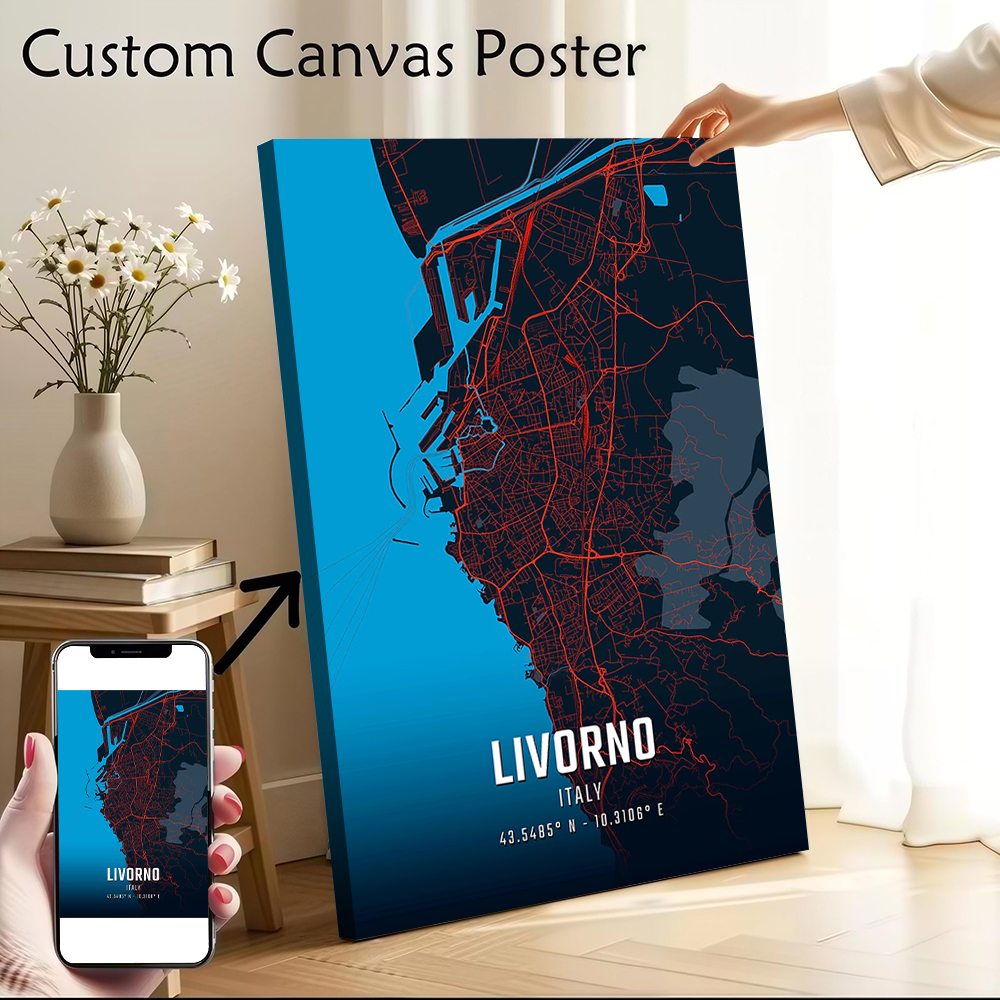 Livorno City Map Printed Canva - Custom Map Poster 评论和价格