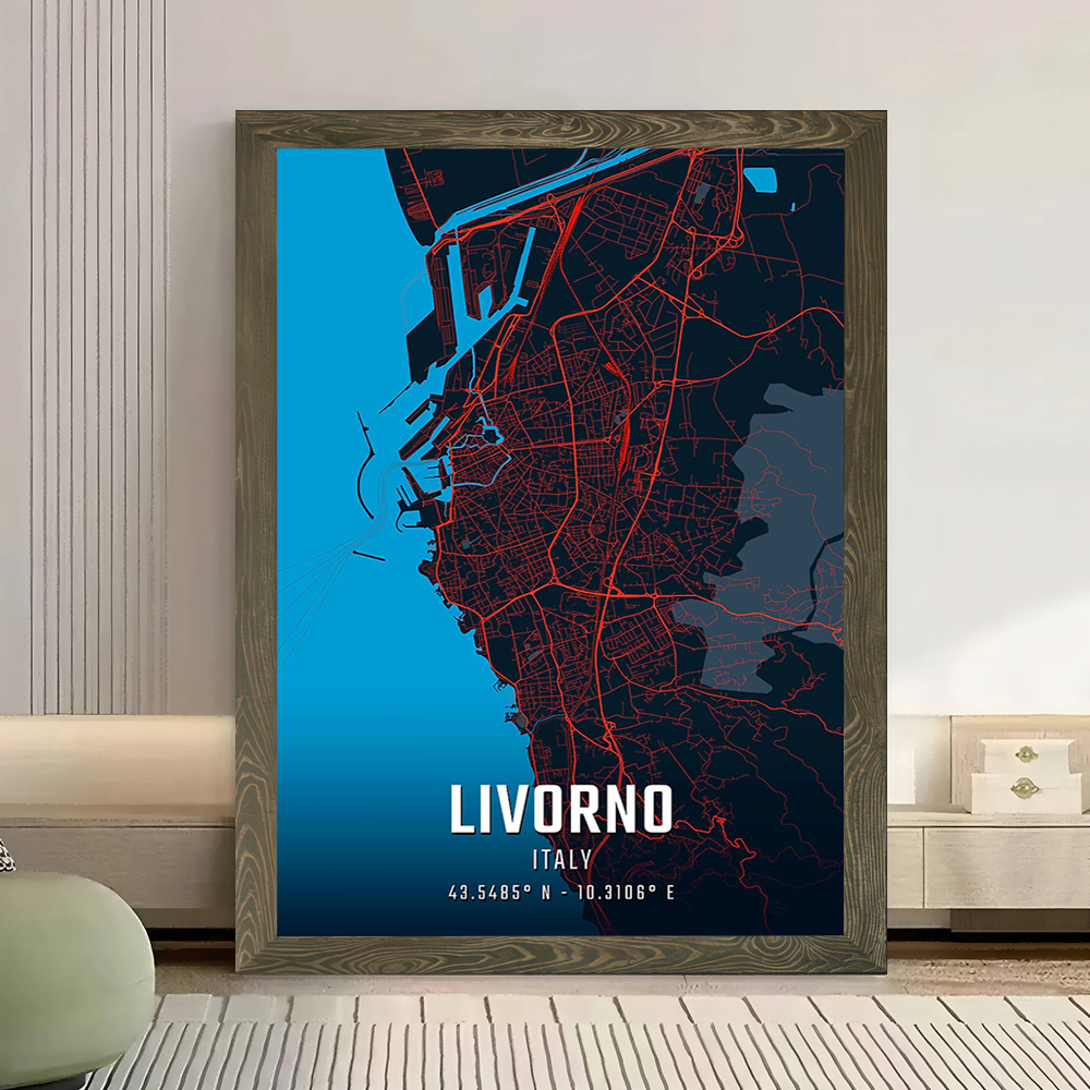 Livorno City Map Printed Canva - Custom Map Poster 评论和价格