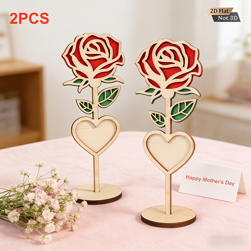 2pcs Handmade Engraved 2D Wood - Engraved Wood Frame 评论和价格