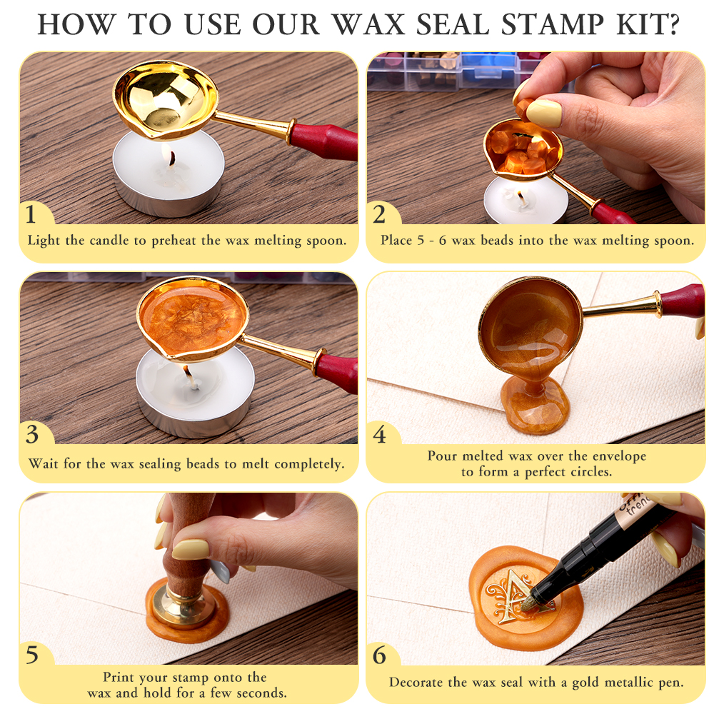 A-Z letter Wax Seal Stamp Kit  - Wax Seal Letter Kit 评论和价格