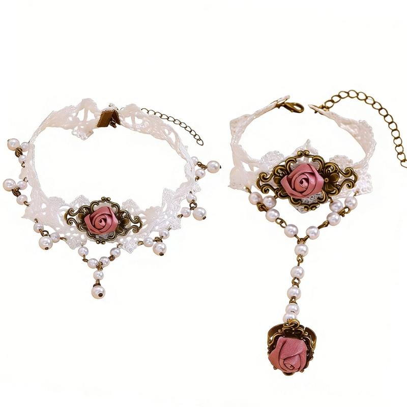 J78F Lace Necklace And Coordin - Coordinates Bracelet 评论和价格