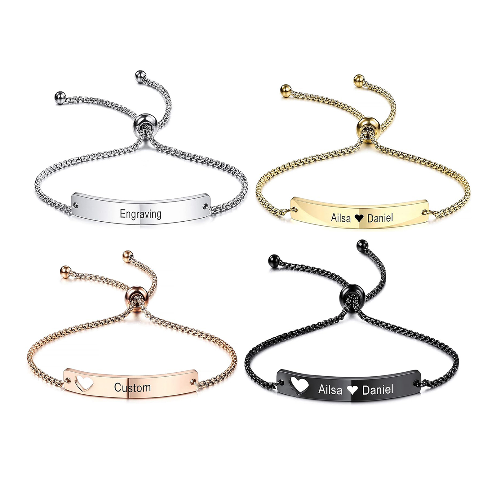Personalized Engraved Bar Brac - Coordinates Bracelet 评论和价格