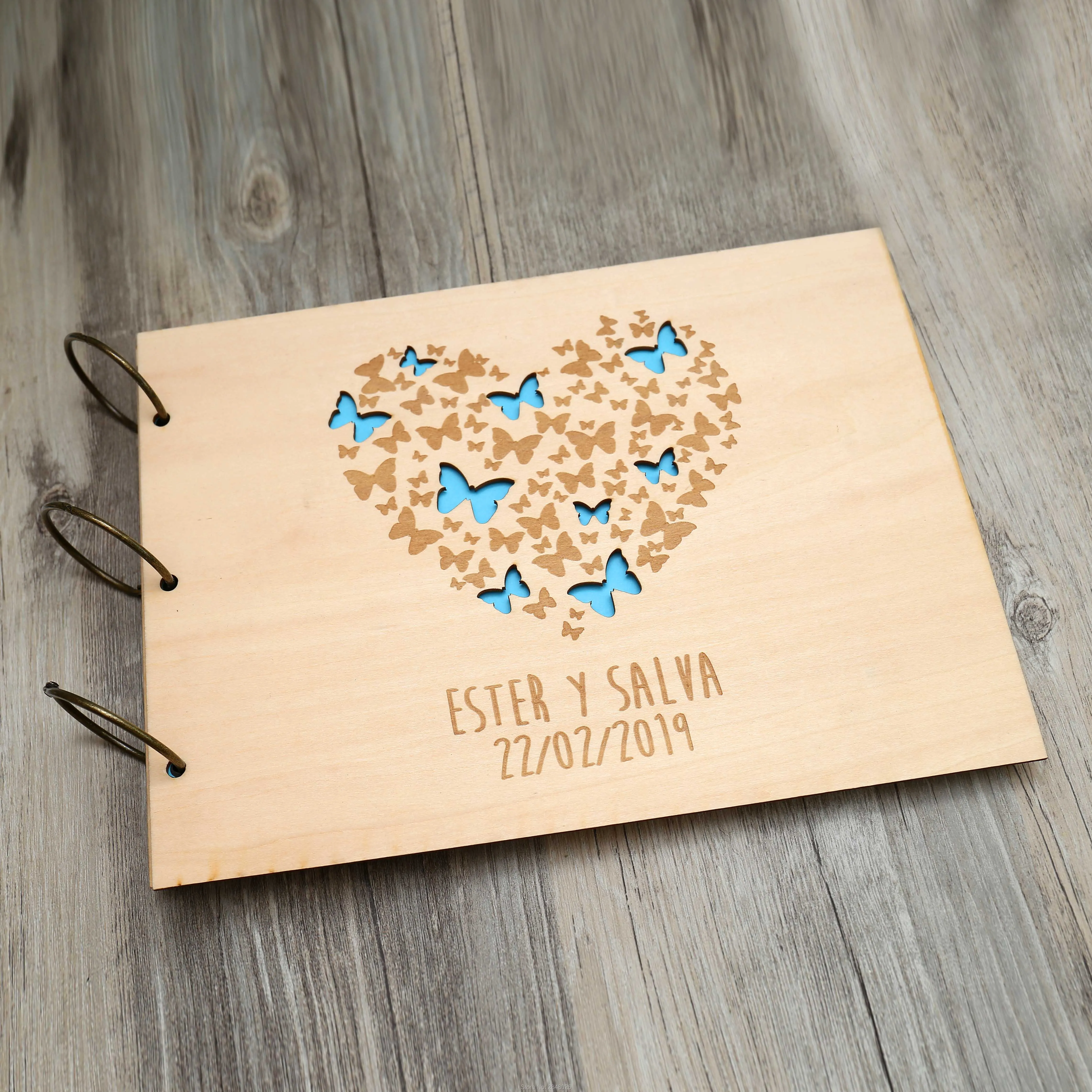 Rustic engraved  Heart  weddin - Custom Photo Book 评论和价格