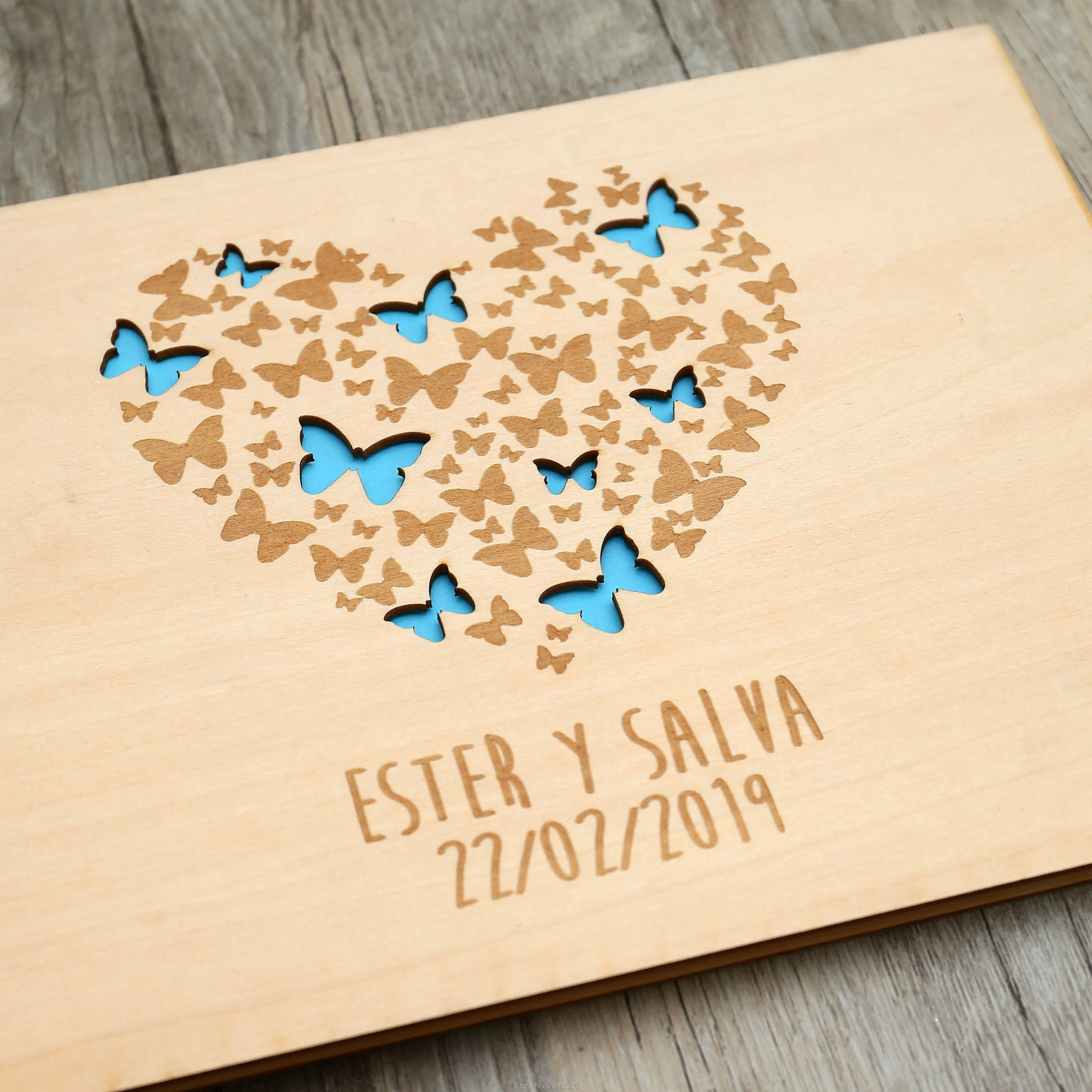 Rustic engraved  Heart  weddin - Custom Photo Book 评论和价格